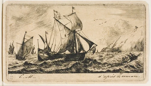 The Galliot of Jean de Vyl of Rotterdam by Charles Meryon, print, 1850