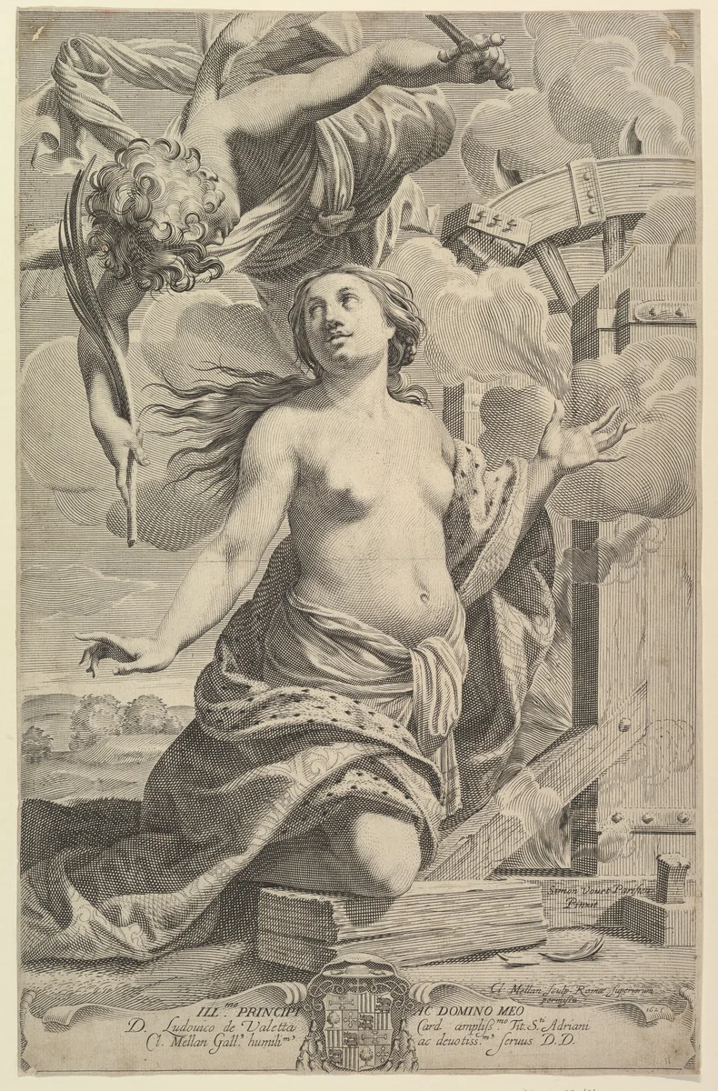 Martyrdom of St. Catherine by Claude Mellan, print, 1625