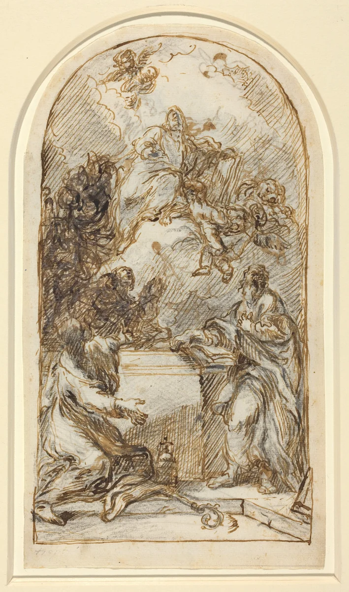 The Apotheosis of Saint Mark [recto and verso] by Pietro Roselli, drawing, 1700-1771
