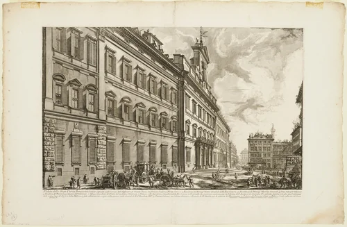 View of the Palazzo di Montecitorio, from Views of Rome by Giovanni Battista Piranesi, print, 1750-1759