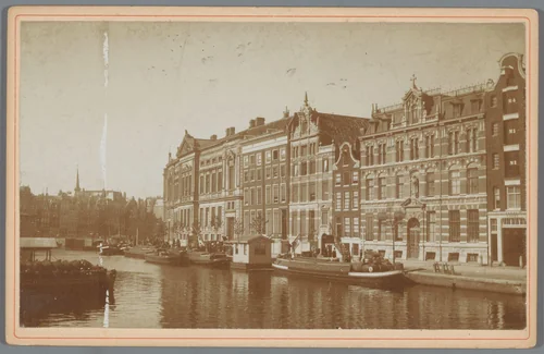 Gezicht op het Rokin in Amsterdam by anonymous, photograph, 1880-1900