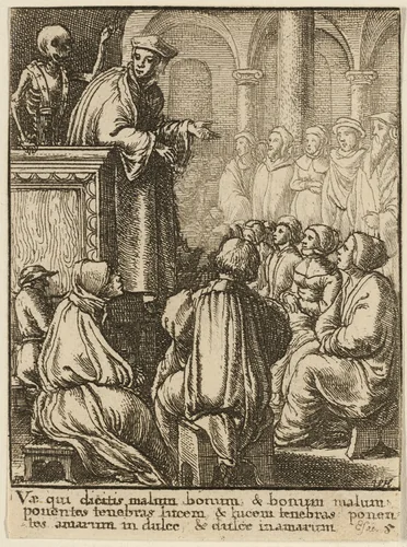 The Preacher and Death by Wenceslaus Hollar
Hans Holbein the younger, print, 1651