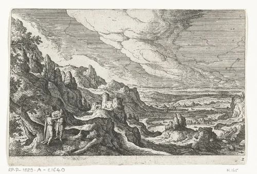 Ontmoeting op weg by anonymous, print, 1550-1650