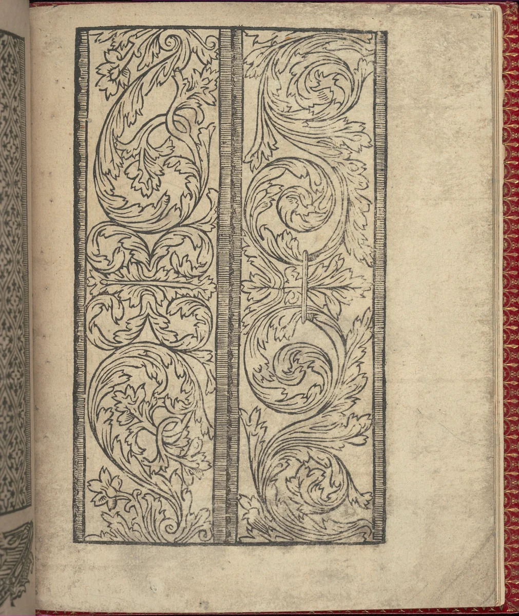 Ce est ung tractat de la noble art de leguille ascavoir ouvraiges de spaigne... page 22 (recto) by Willem Vosterman, book, 1527-1540