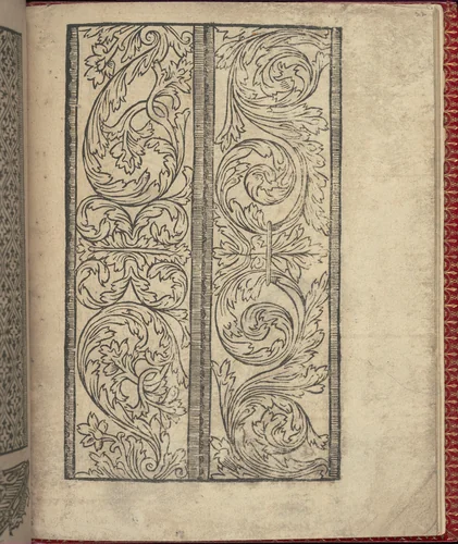 Ce est ung tractat de la noble art de leguille ascavoir ouvraiges de spaigne... page 22 (recto) by Willem Vosterman, book, 1527-1540