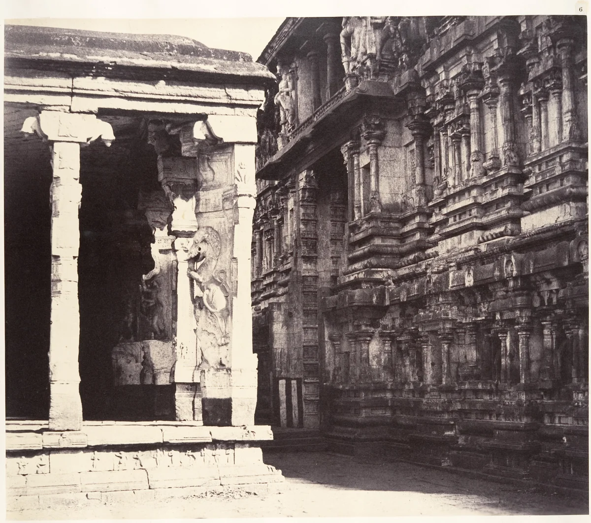 The Inner Facade of the Gateway of the East Gopuram by Linnaeus Tripe, photograph, 1858