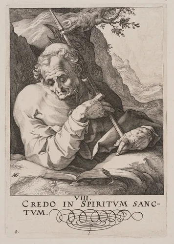 St Matthew, from Christ, the Apostles and St Paul with the Creed by Hendrick Goltzius, print, 1589