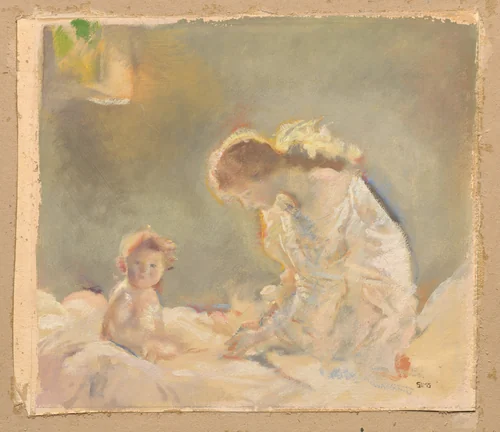 Child Worship by Charles Sims, drawing, 1920-1926