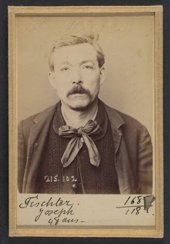 Fischter. Joseph. 47 ans, né à Paris Ve. Imprimeur sur papiers-peints. Anarchiste. 4/3/94. by Alphonse Bertillon, photograph, 1894