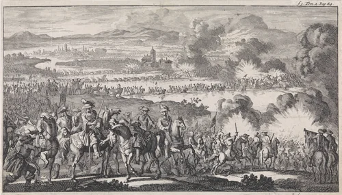 Slag aan de Boyne, 1690 by Jan Luyken, print, 1703