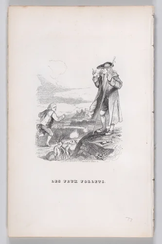 Will-o'-the-wisp, from "The Complete Works of Béranger" by J. J. Grandville, print, 1836