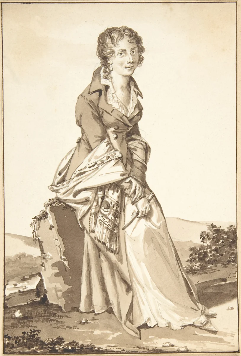Portrait of Charlotte Corday by Jean-Baptiste-François Bosio, drawing, 1780-1827