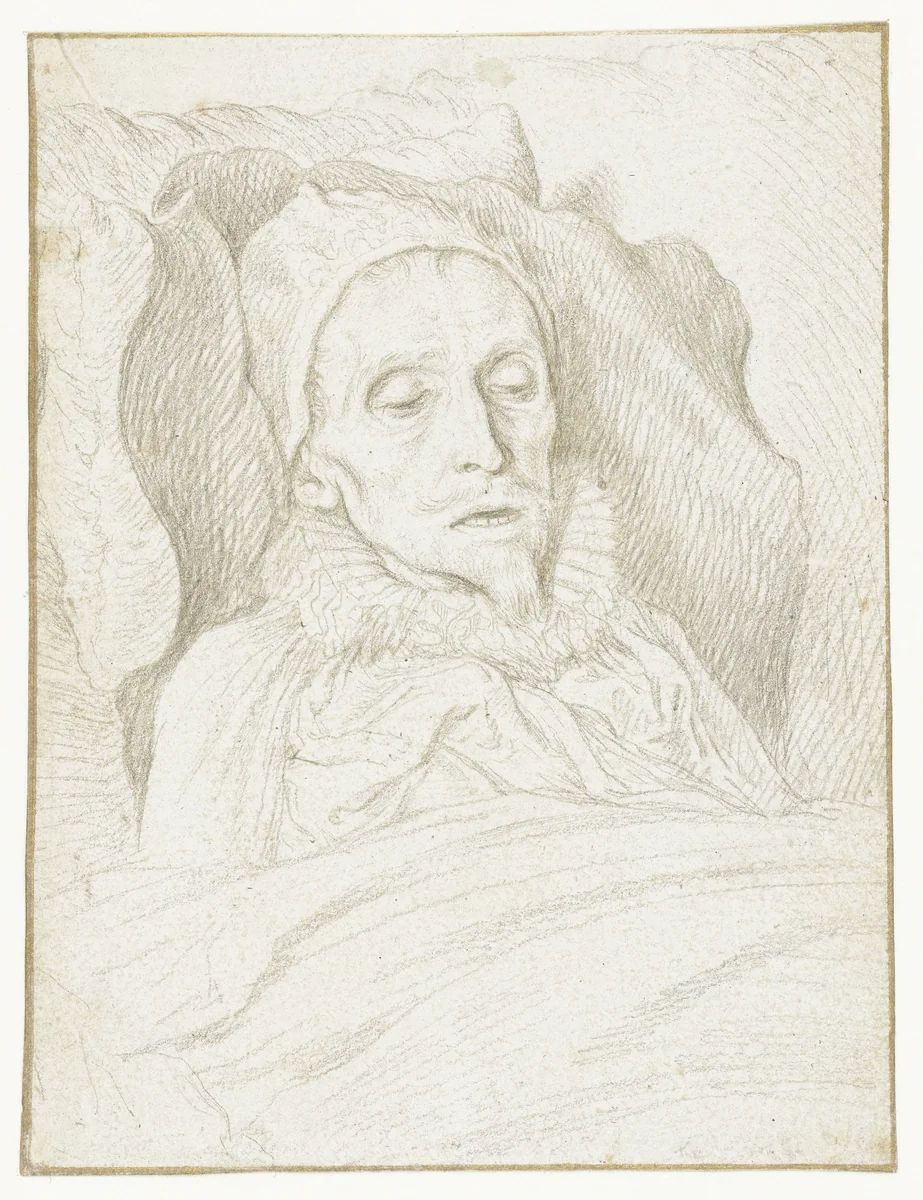 Portrait of Prince Maurice on His Deathbed by Jacques de Gheyn, drawing, 1625