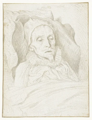 Portrait of Prince Maurice on His Deathbed by Jacques de Gheyn, drawing, 1625