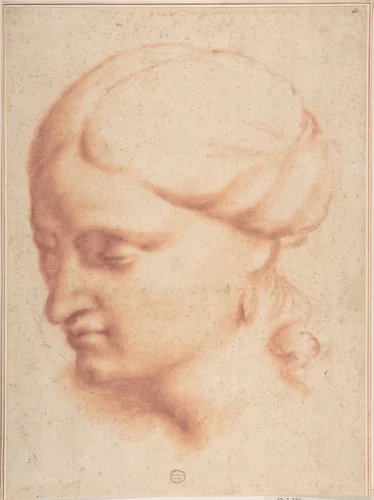 Head of a Woman by anonymous, drawing, 1600-1700