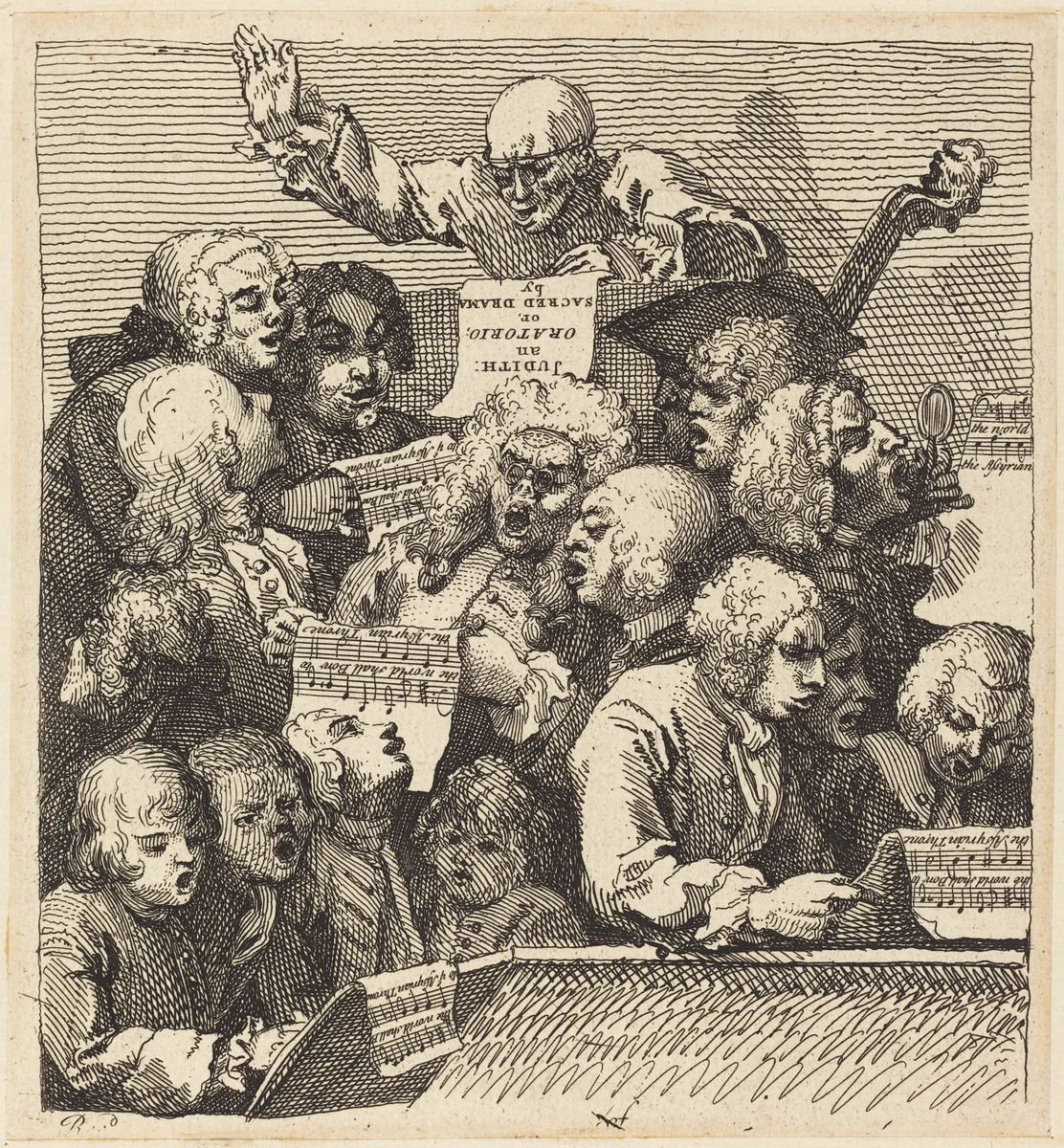 A Chorus of Singers by William Hogarth, print, 1732