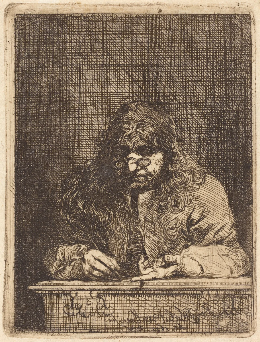 Self-Portrait Drawing by Michael Willmann, print, 1675