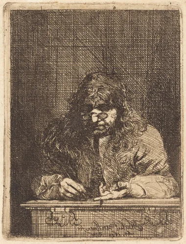 Self-Portrait Drawing by Michael Willmann, print, 1675