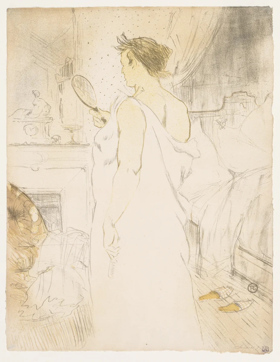 Elles: Woman with a Hand Mirror by Henri de Toulouse-Lautrec, print, 1896