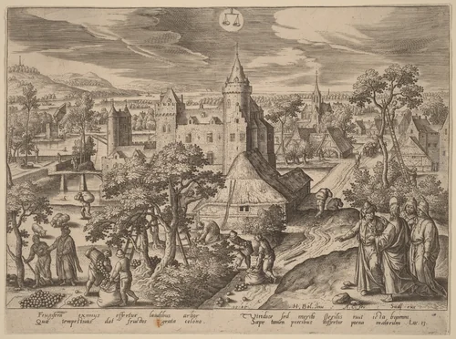 The Parable of the Barren Fig Tree by Adriaen Collaert
Hans Bol
Jan Sadeler I, print, 1585