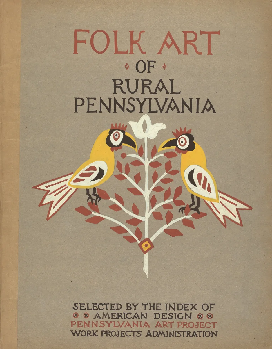 Study for Portfolio Cover: "Folk Art of Rural Pennsylvania" by American 20th Century, index of american design, 1935-1942