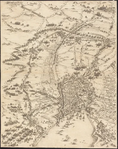 The Siege of La Rochelle [plate 6 of 16; set comprises 1952.8.97-112] by Jacques Callot, print, 1628-1631