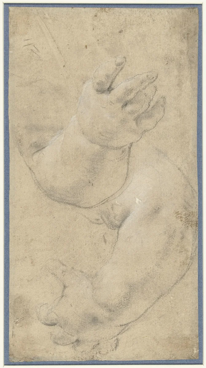 Studie van twee kinderarmpjes by Domenichino, drawing, 1591-1641