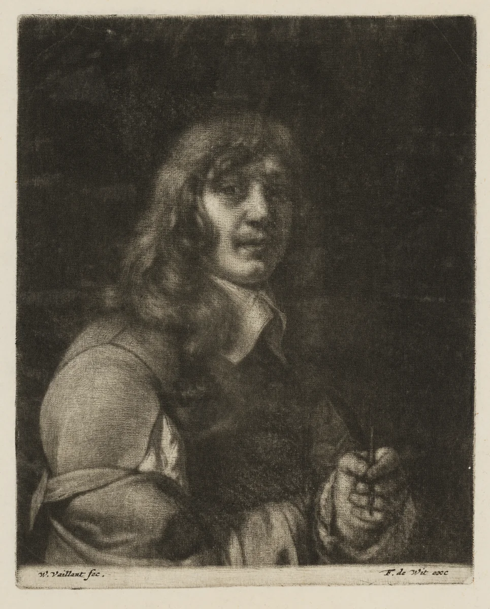 Jacob van der Does, painter by Wallerant Vaillant, print, 1635-1677