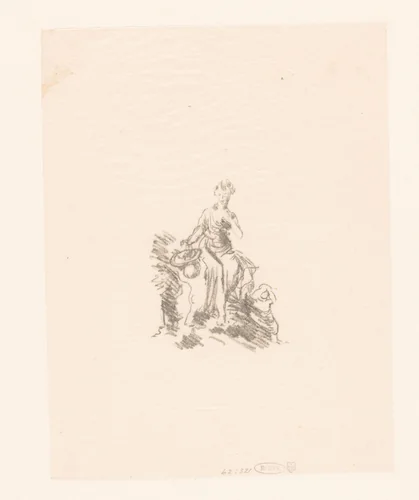 Nimf met twee putti by Henri Fantin-Latour, print, 1903-1906