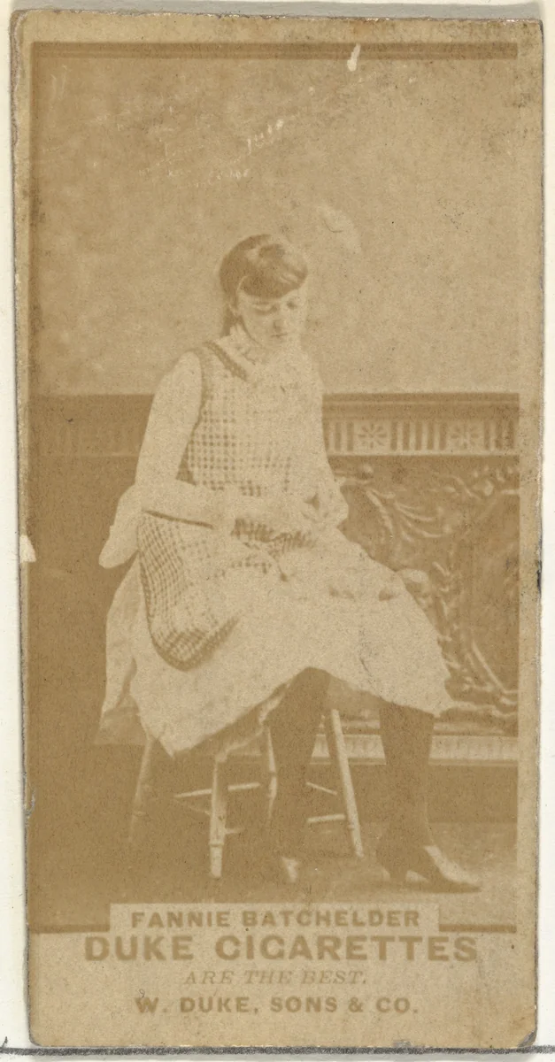Fannie Batchelder, from the Actors and Actresses series (N145-7) issued by Duke Sons & Co. to promote Duke Cigarettes by W. Duke, Sons & Co., photograph, 1880-1889
