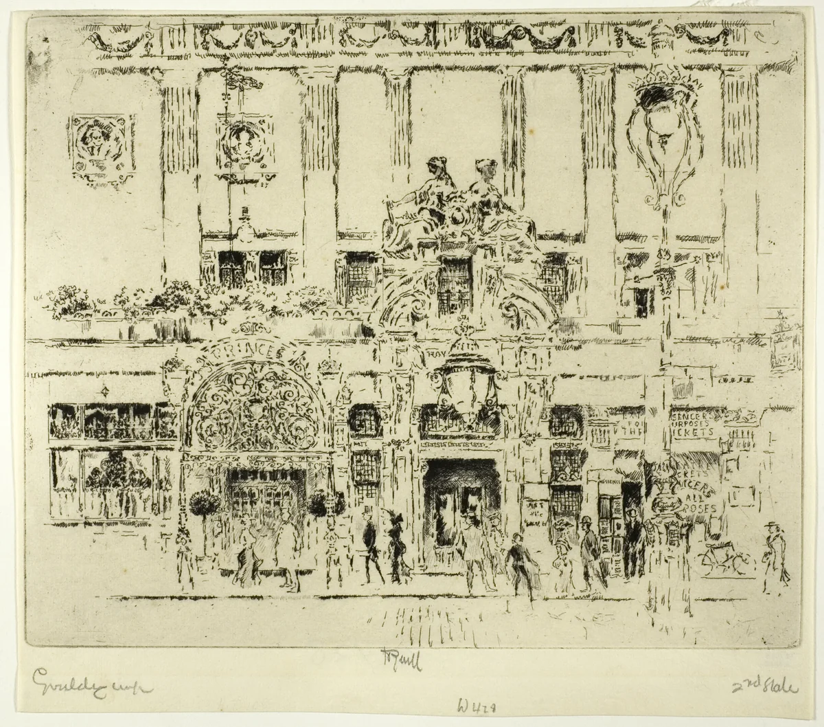 The Institute, Piccadilly by Joseph Pennell, print, 1906