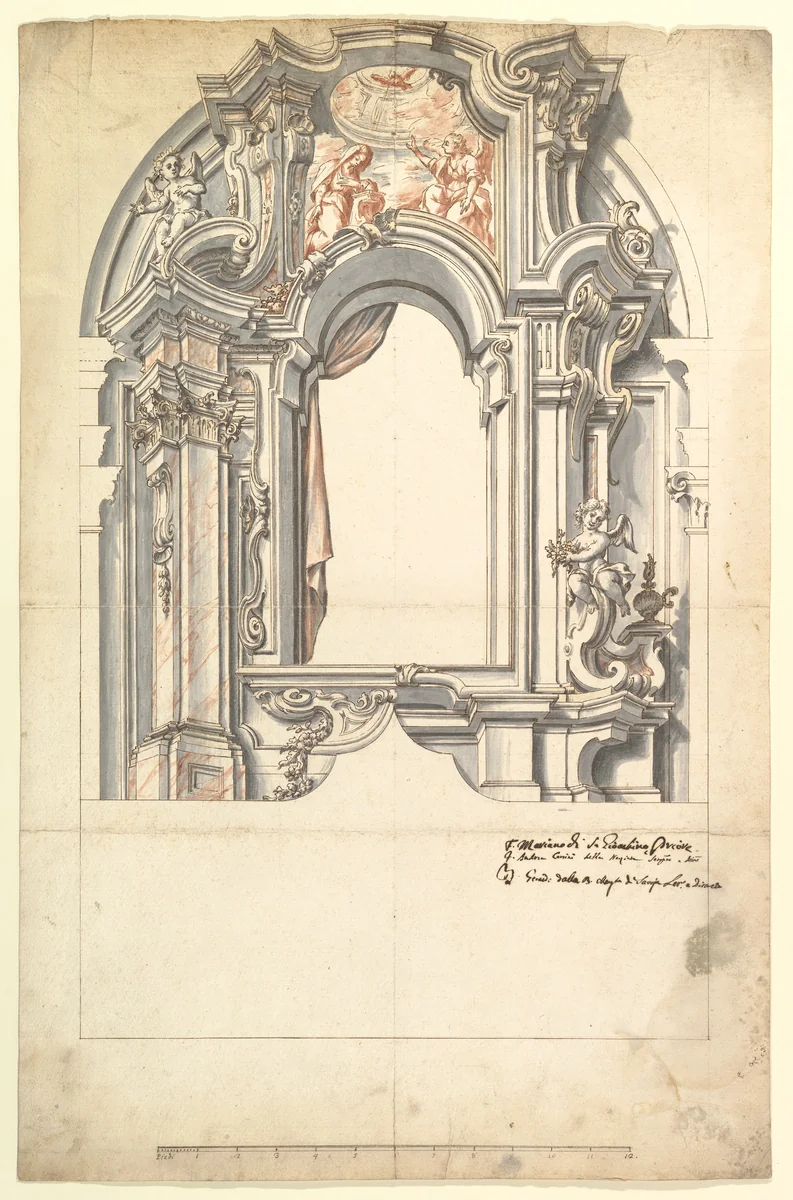 Two Alternate Designs for an Altar (?) by anonymous, drawing, 1700-1780