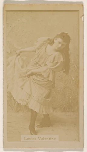 Louise Valentine, from the Actresses series (N245) issued by Kinney Brothers to promote Sweet Caporal Cigarettes by Kinney Brothers Tobacco Company, photograph, 1890
