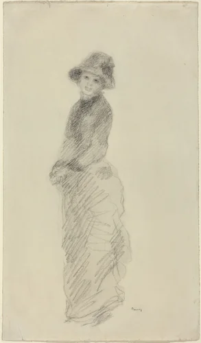 Young Woman Standing by Auguste Renoir, drawing, 1880