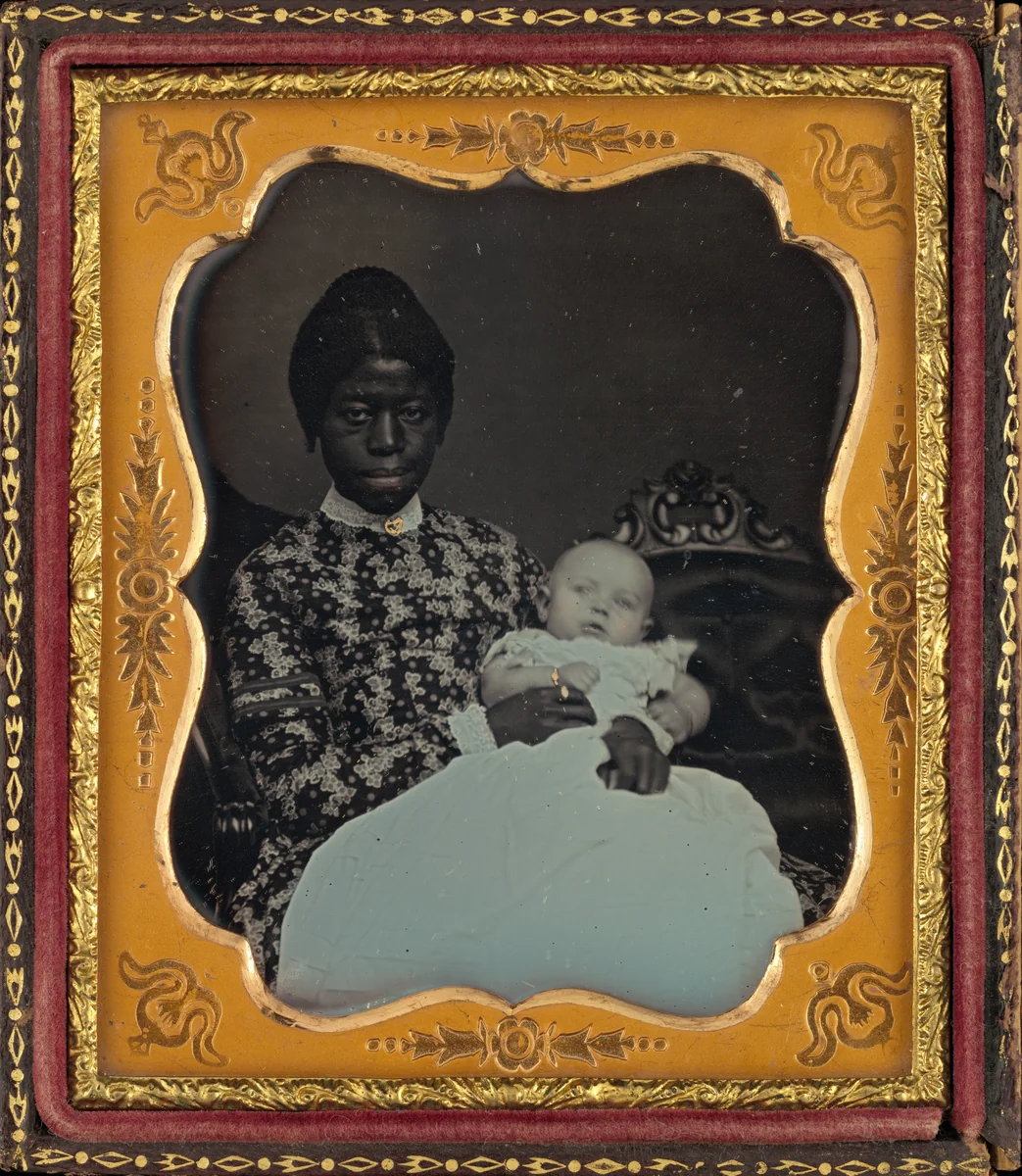 Portrait of a Woman and Baby by American 19th Century, photograph, 1853