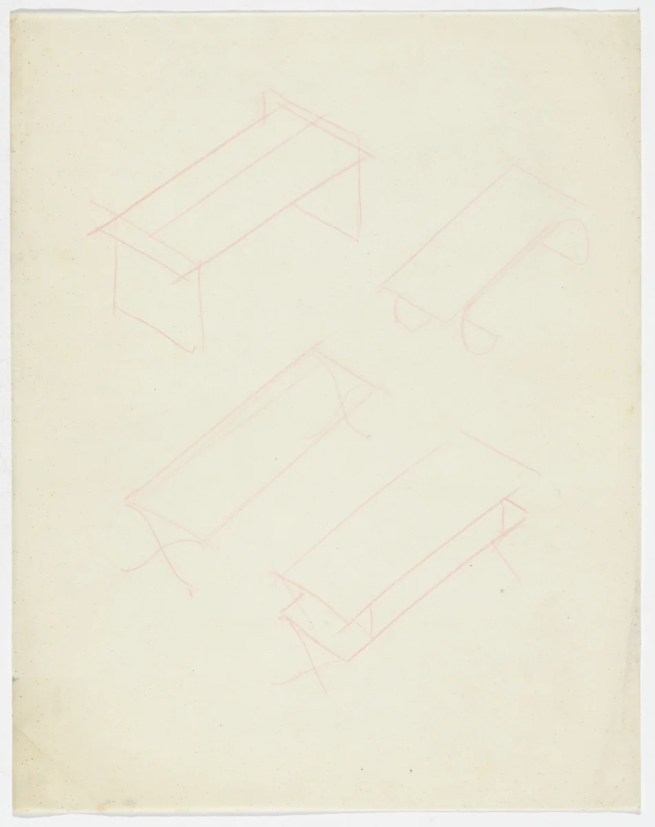 Table (Perspective sketches) by Ludwig Mies van der Rohe, mies van der rohe archive, 1926