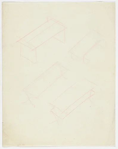 Table (Perspective sketches) by Ludwig Mies van der Rohe, mies van der rohe archive, 1926