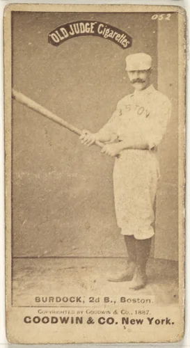 Burdock, 2nd Base, Boston, from the Old Judge series (N172) for Old Judge Cigarettes by Goodwin & Company, photograph, 1887
