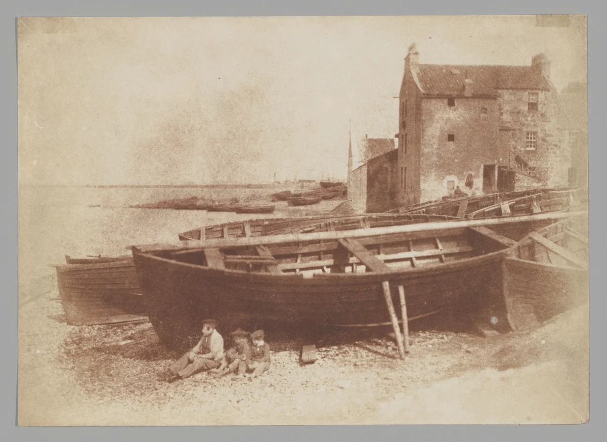 The Beach at Newhaven by Hill and Adamson, photograph, 1845