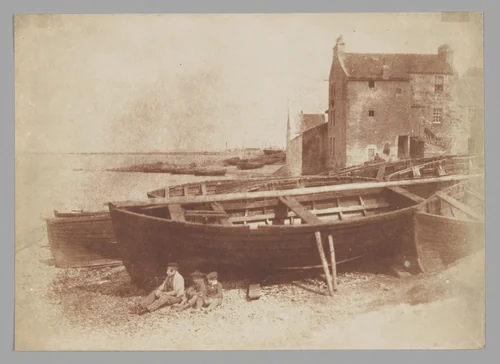 The Beach at Newhaven by Hill and Adamson, photograph, 1845