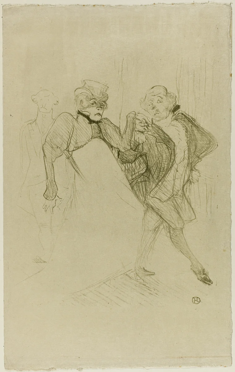 Réjane and Galipaux, in Madame Sans-Gêne by Henri de Toulouse-Lautrec, print, 1893