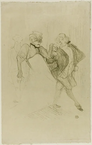 Réjane and Galipaux, in Madame Sans-Gêne by Henri de Toulouse-Lautrec, print, 1893