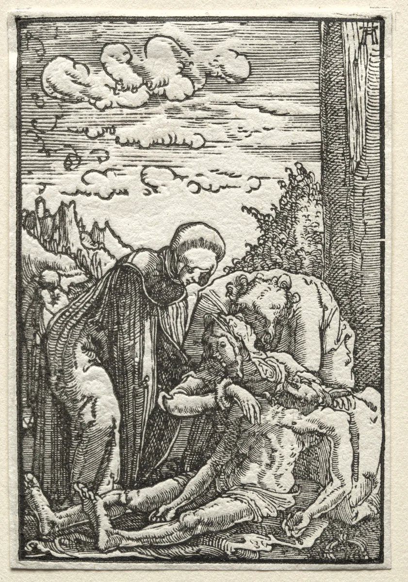 The Fall and Redemption of Man: The Lamentation beneath the Cross by Albrecht Altdorfer, print, 1510-1520
