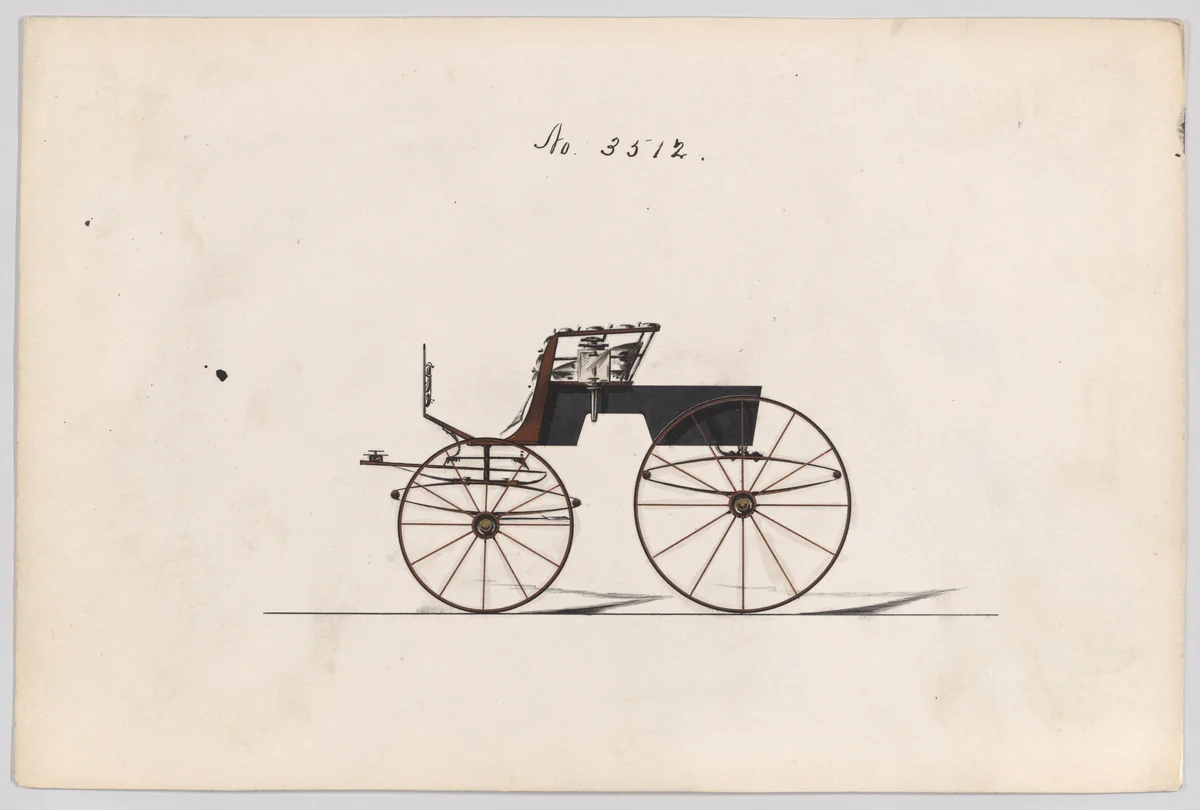 Design for T-Cart, no. 3512 by Brewster & Co., drawing, 1879