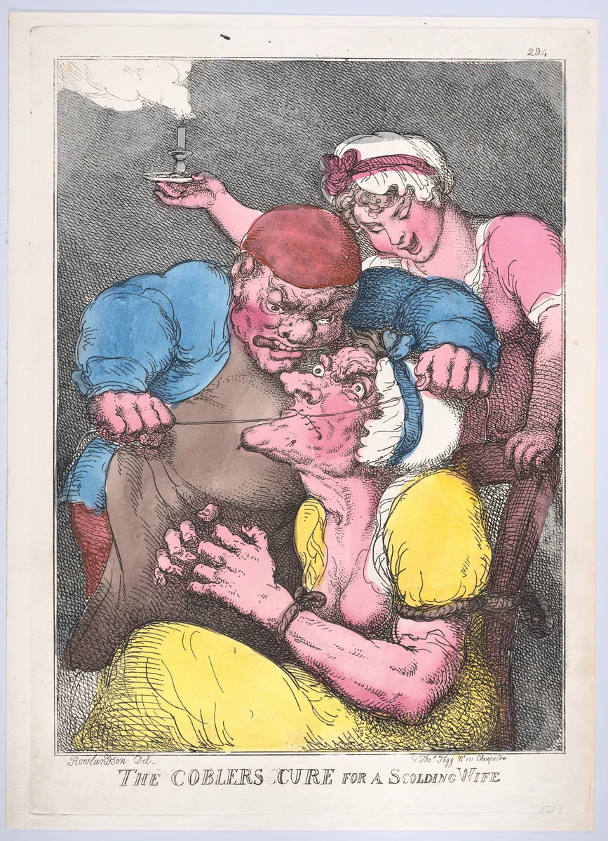The Cobbler's Cure for a Scolding Wife by Thomas Rowlandson, print, 1813