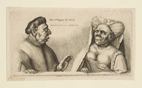 The King and Queen of Tunis (Rex et Regina de Tunis) by Wenceslaus Hollar, print, 1645