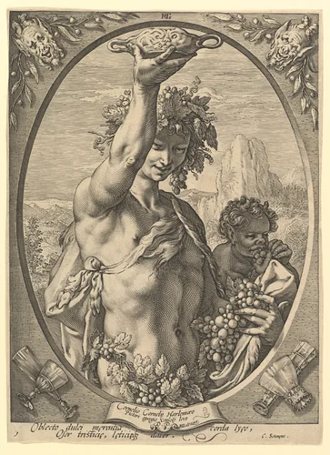 Bacchus by Hendrick Goltzius, print, 1570-1617