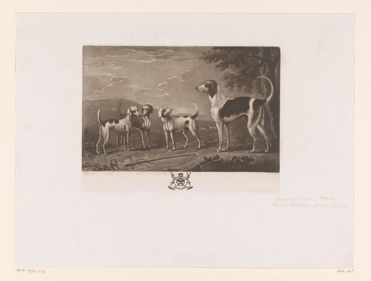 Jachthonden by Richard Earlom, print, 1752-1822