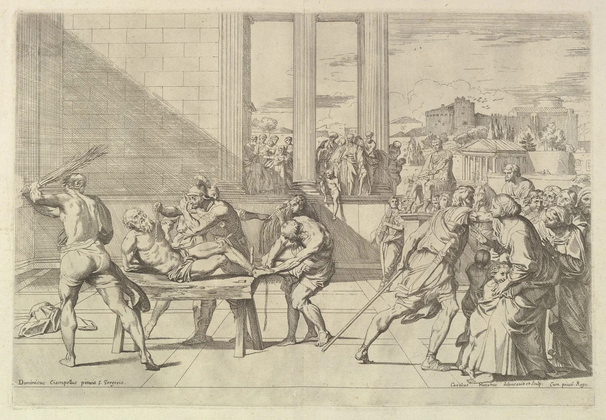 Martyrdom of Saint Andrew by Carlo Maratti, print, 1640-1665
