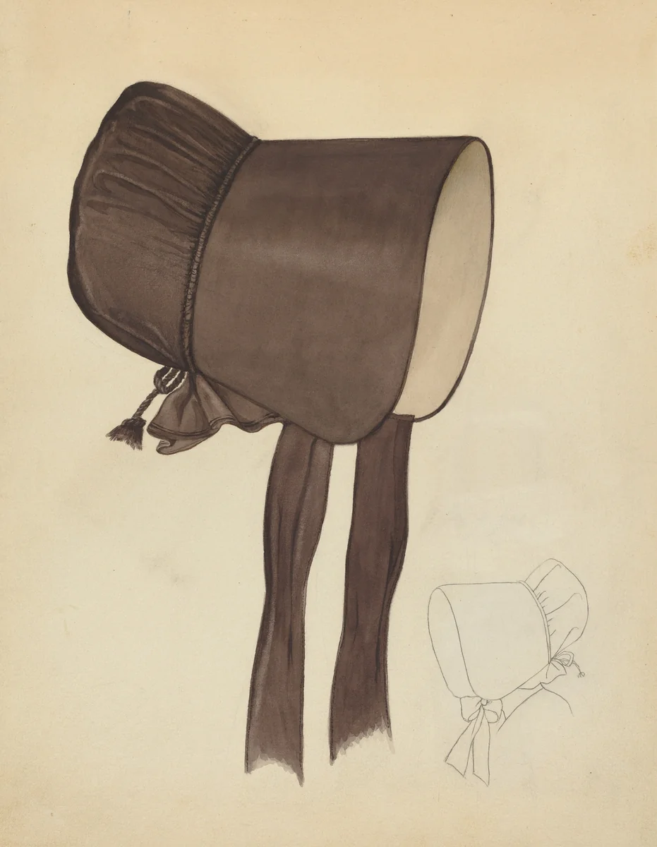 Quaker Bonnet by American 20th Century, index of american design, 1940